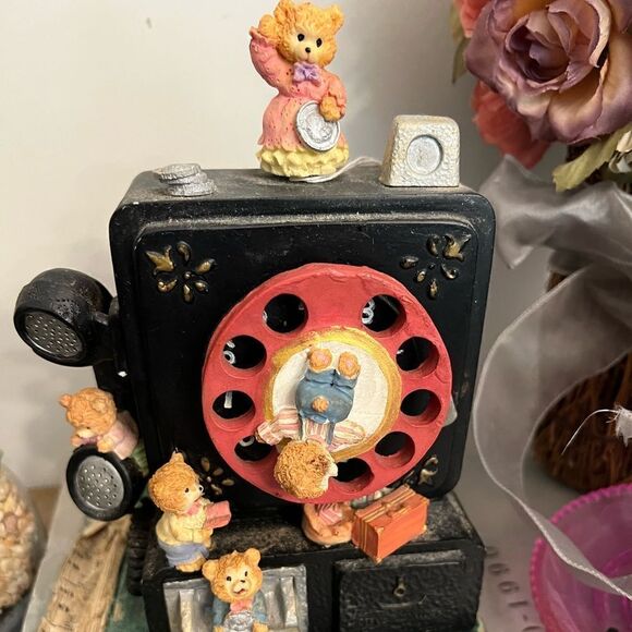 Vintage Music Box Pay Telephone Bears Circa 1996 Collectible. - Picture 1 of 13